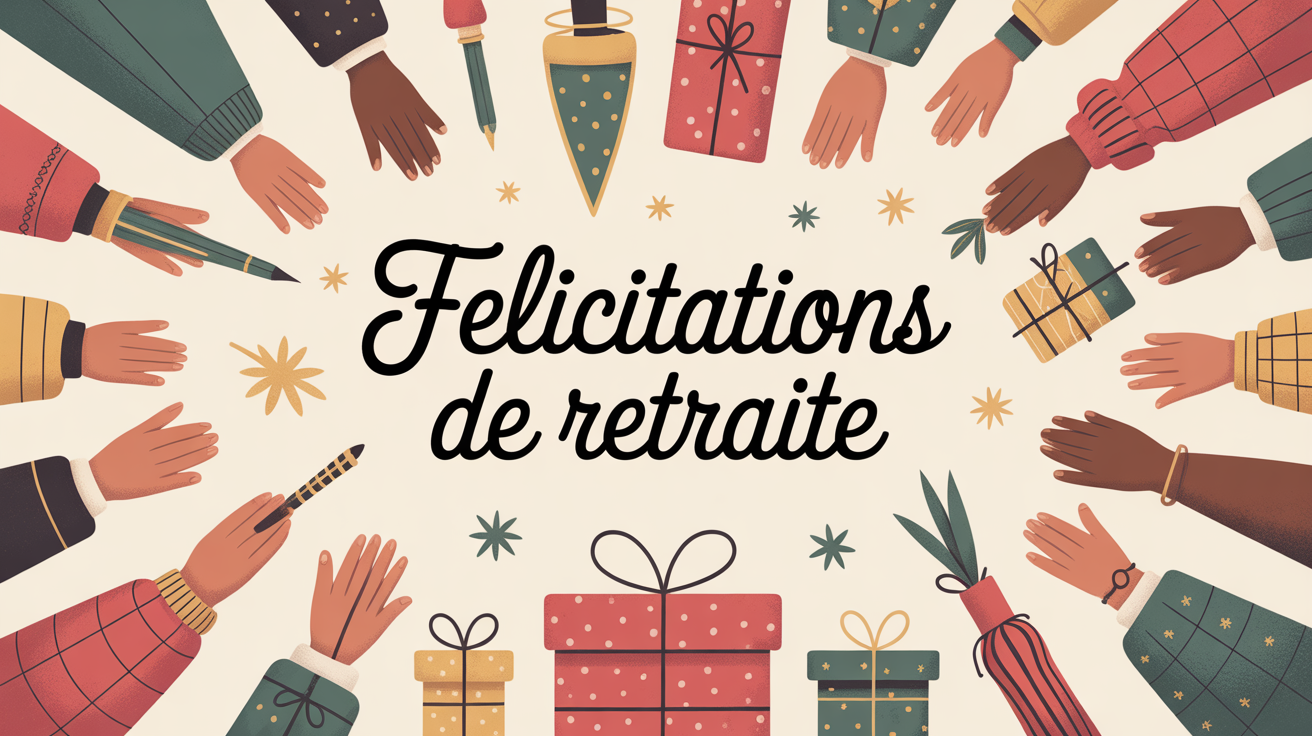 illustration carte felicitations retraite ambiance chaleureuse