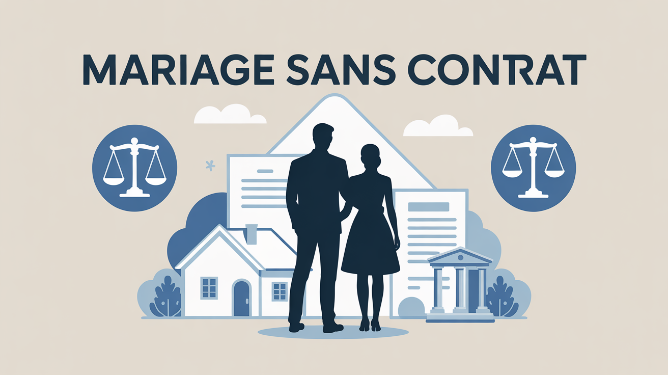 mariage sans contrat illustration couple symboles