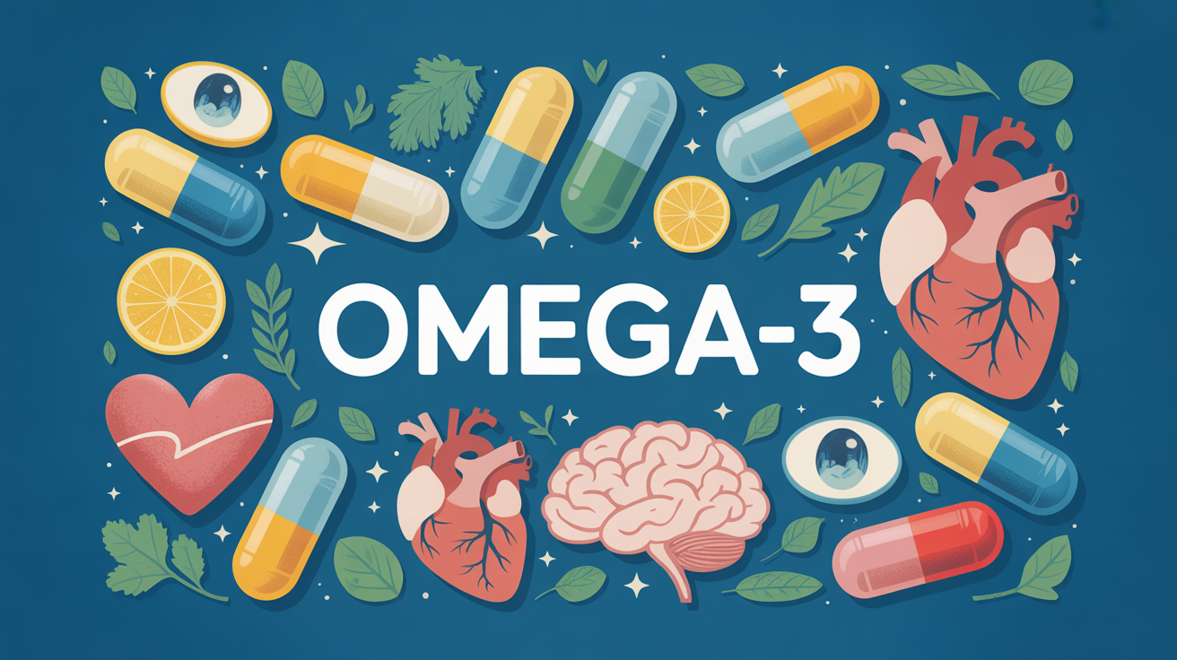 omega 3 dietary supplement boite capsules fond bleu