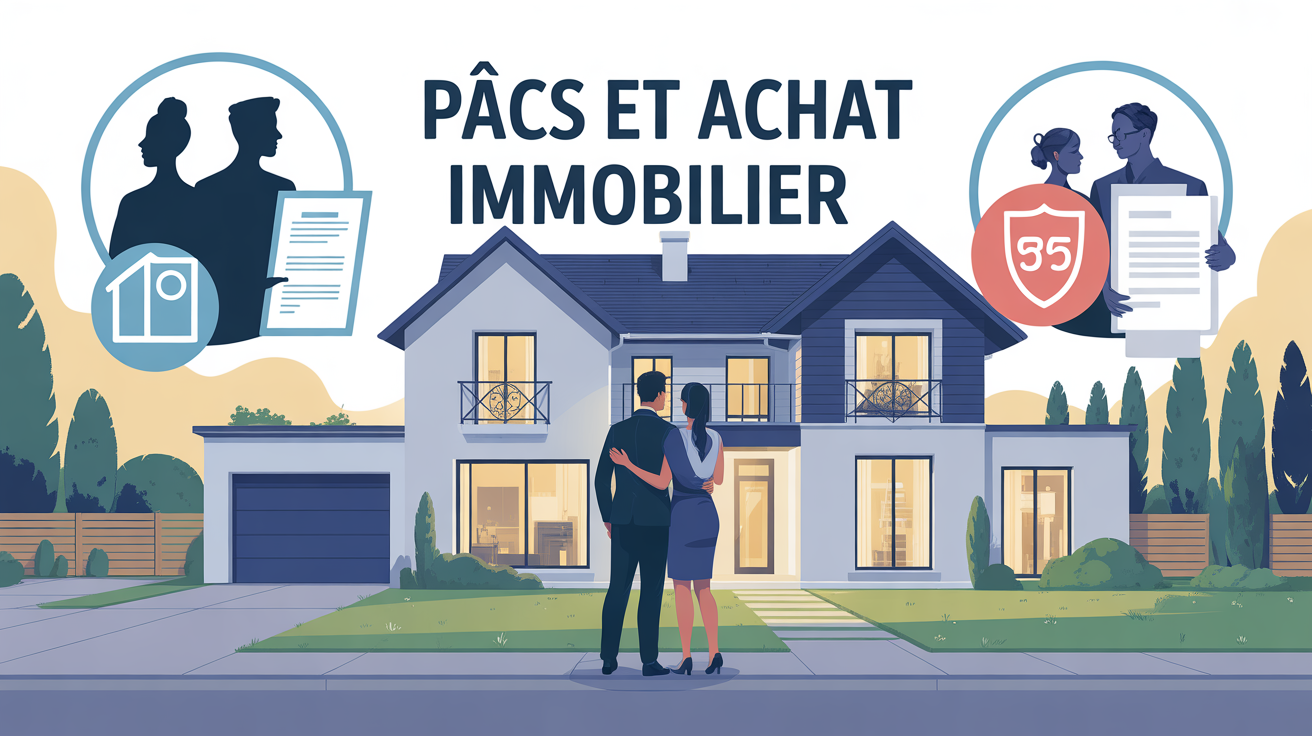 pacs avantage achat immobilier illustration couple maison