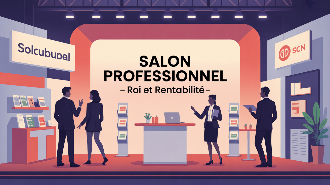 Scène participation salon professionnel dynamique