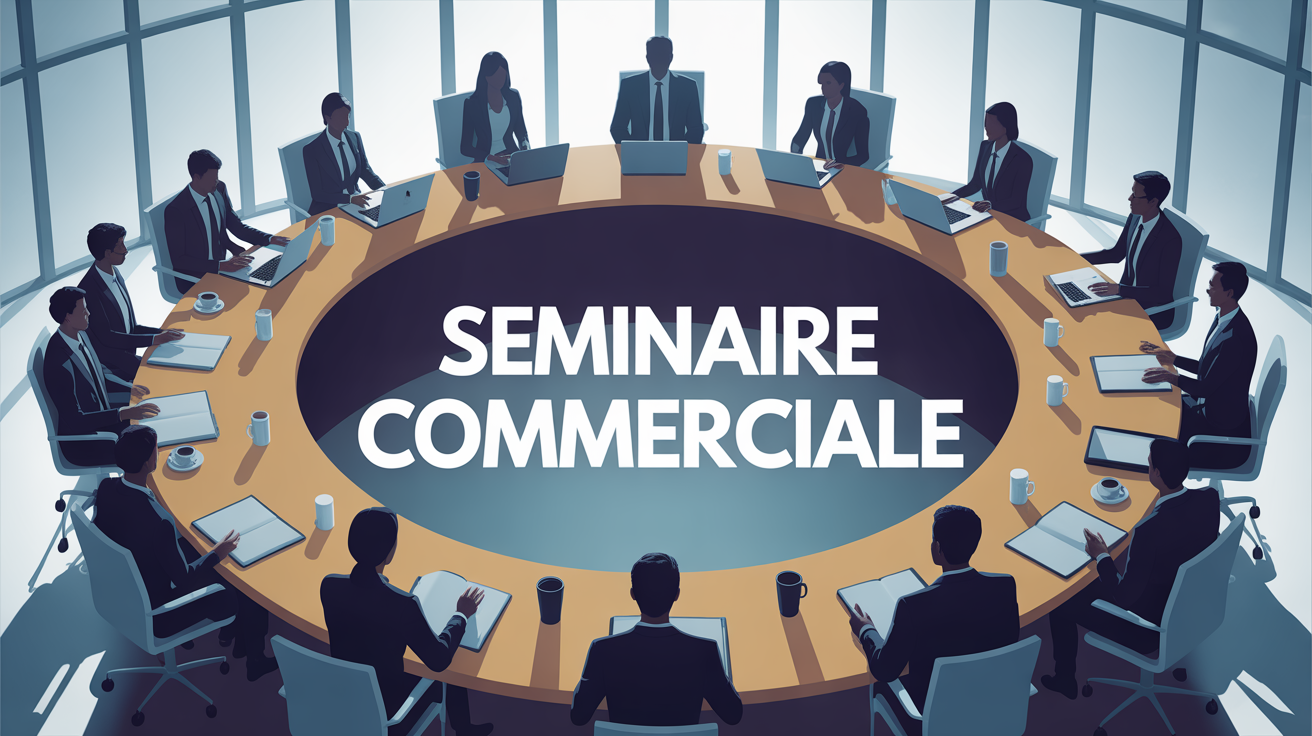 équipe en séminaire commercial autour d'une table ronde