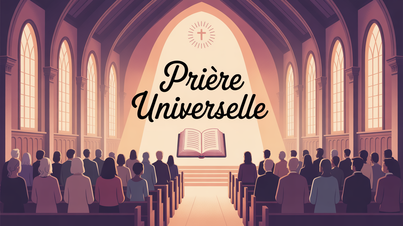 Unité de prière, grande composition lumineuse priere universelle
