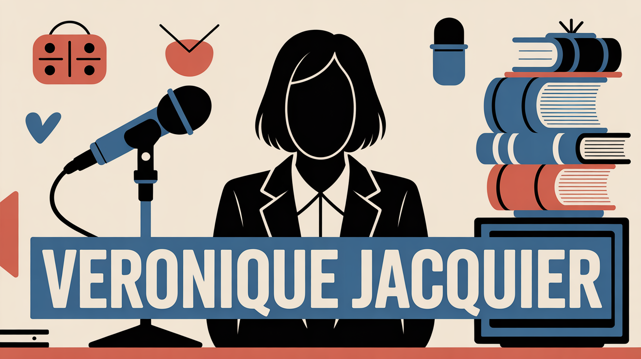 veronique jacquier journaliste silhouette micro et livres