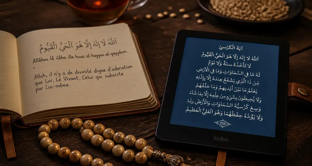 Sourate Ayat al-Kursi phonétique : verset en arabe, phonétique et traduction française