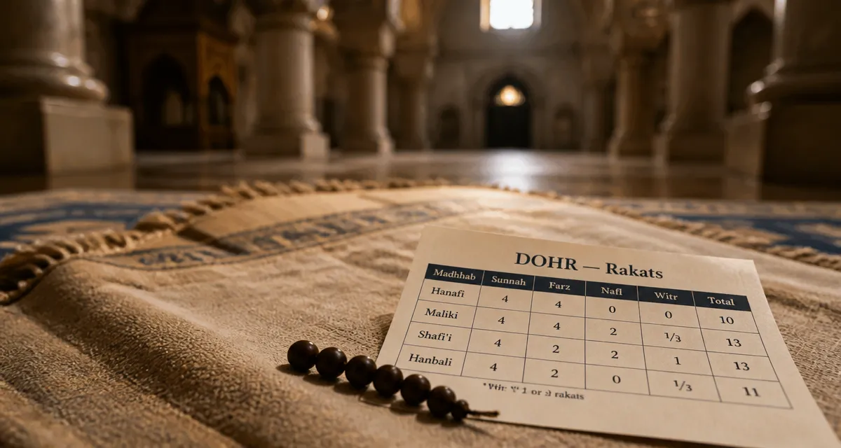 Dohr rakat : tapis de prière et guide des rakats surérogatoires