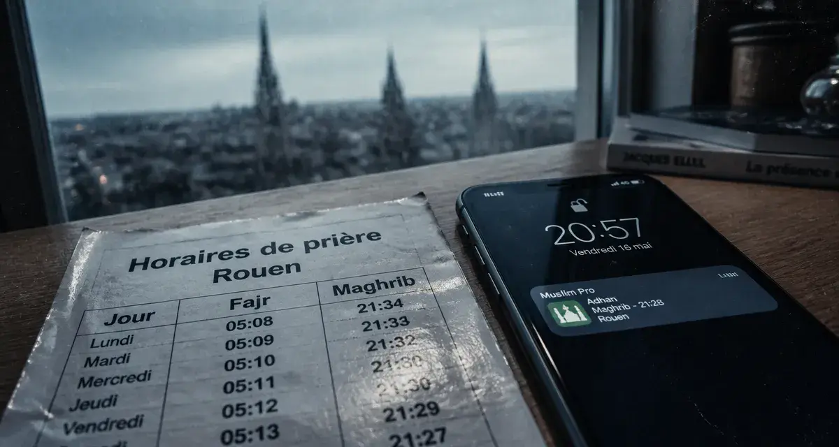 Horaire priere rouen, calendrier mensuel des prières