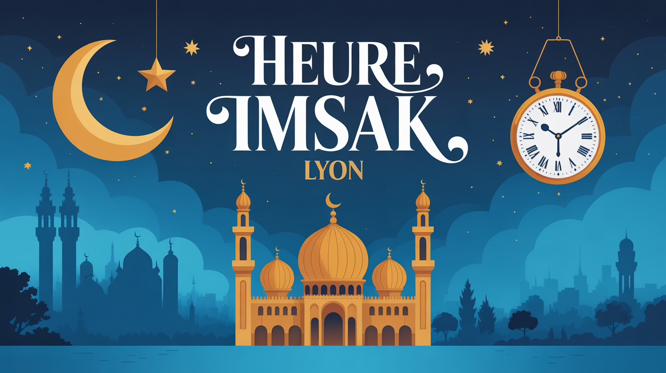 calendrier ramadan stylise avec mosquee et croissant pour imsak lyon