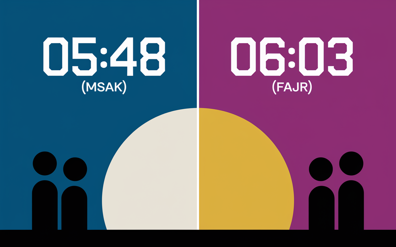schema temps illustrant difference imsak fajr lyon