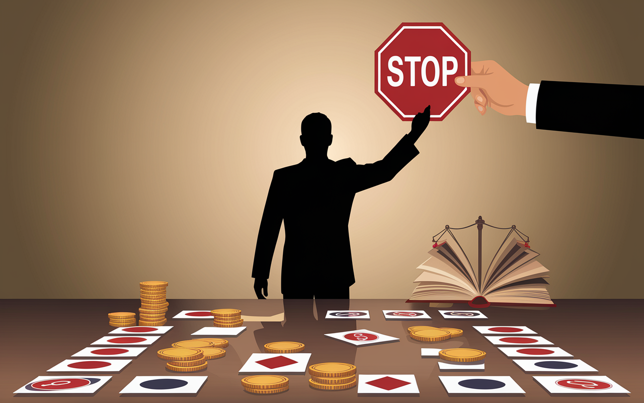 silhouette stop jeux de hasard islam livre loi