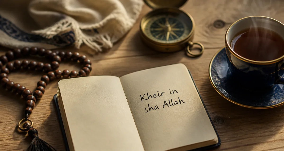 Kheir in sha allah : carnet, chapelet et thé, signification