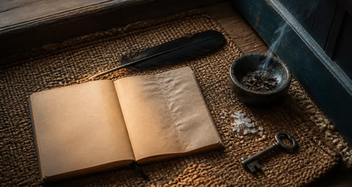 Plume noire signification : protection, deuil, renouveau spirituel, encens et sel près du seuil