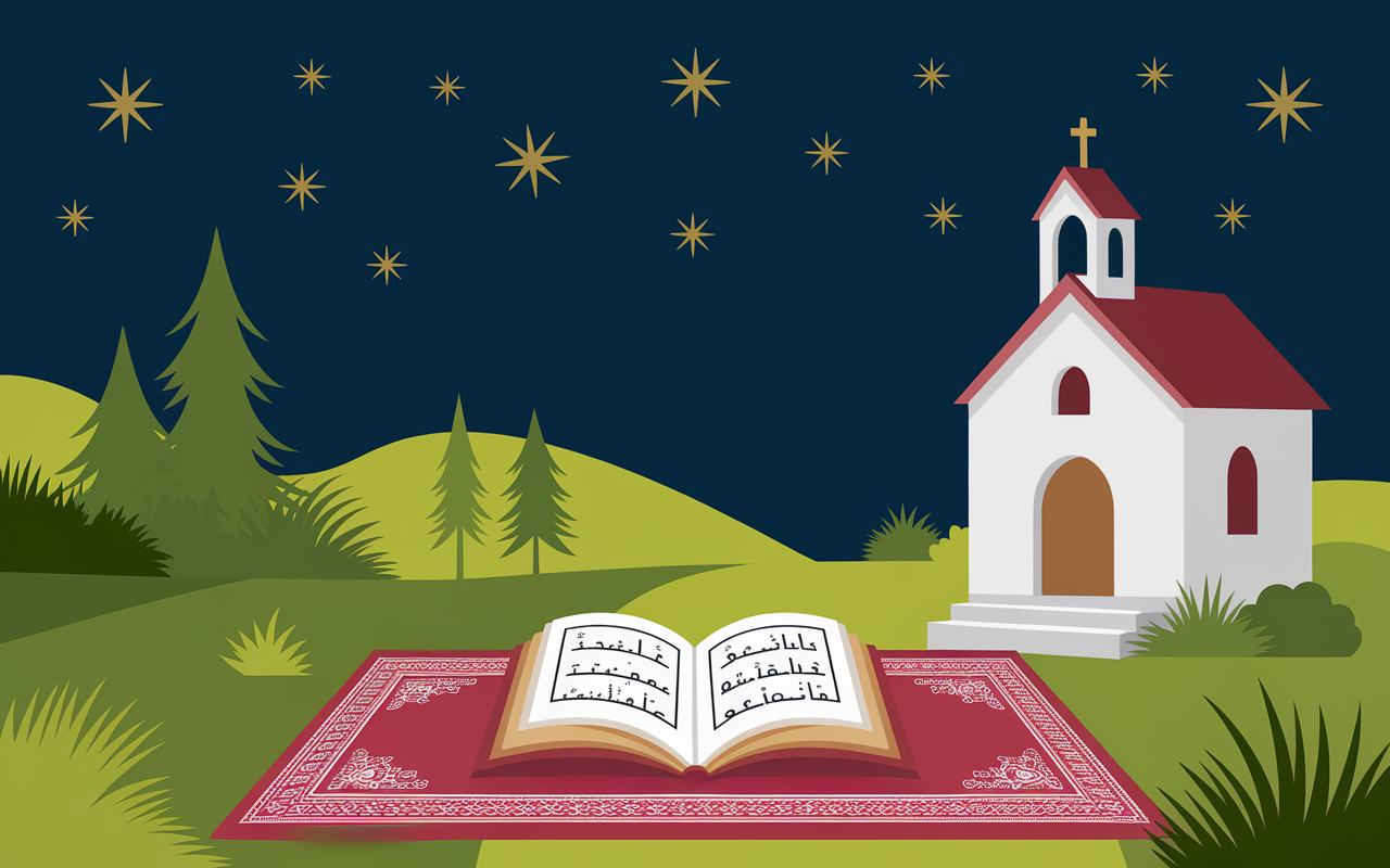 coran et chapelet soub han allah illustration