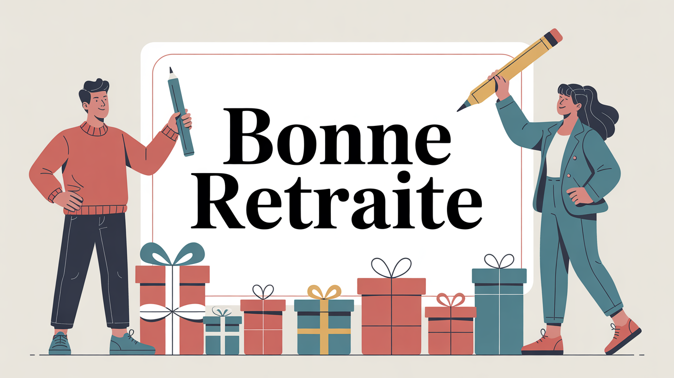 Illustration souhaiter bonne retraite carte festive chaleureuse