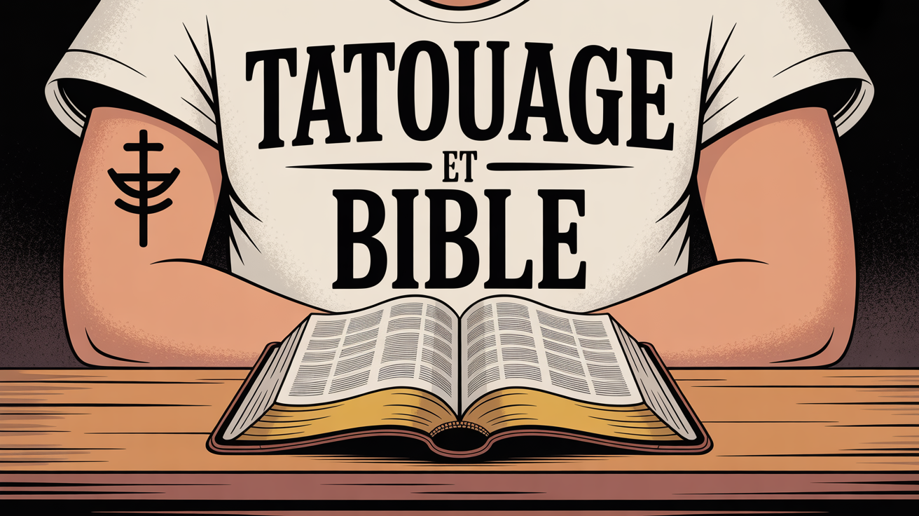 Bible ouverte avec tatouage et texte tatouage bible