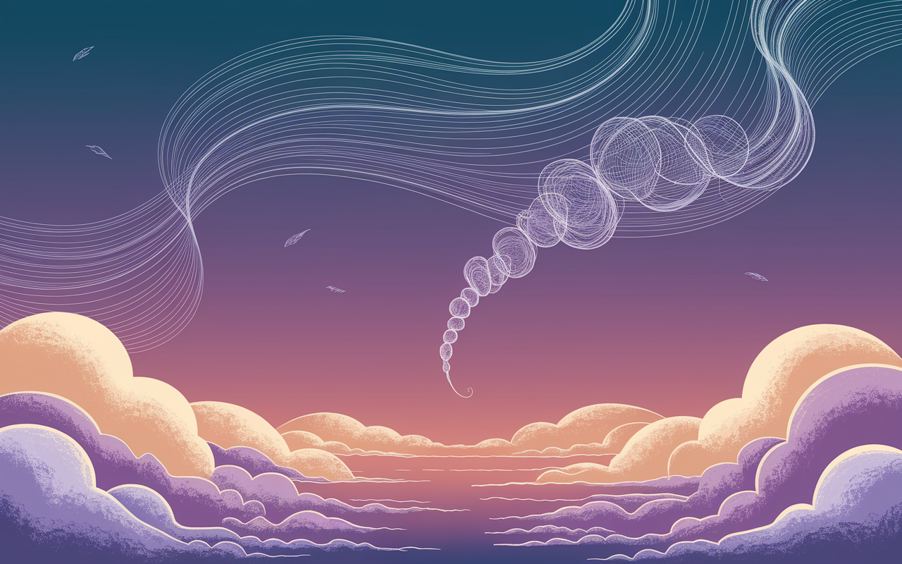 Voile éthérique plume subtile en pastel