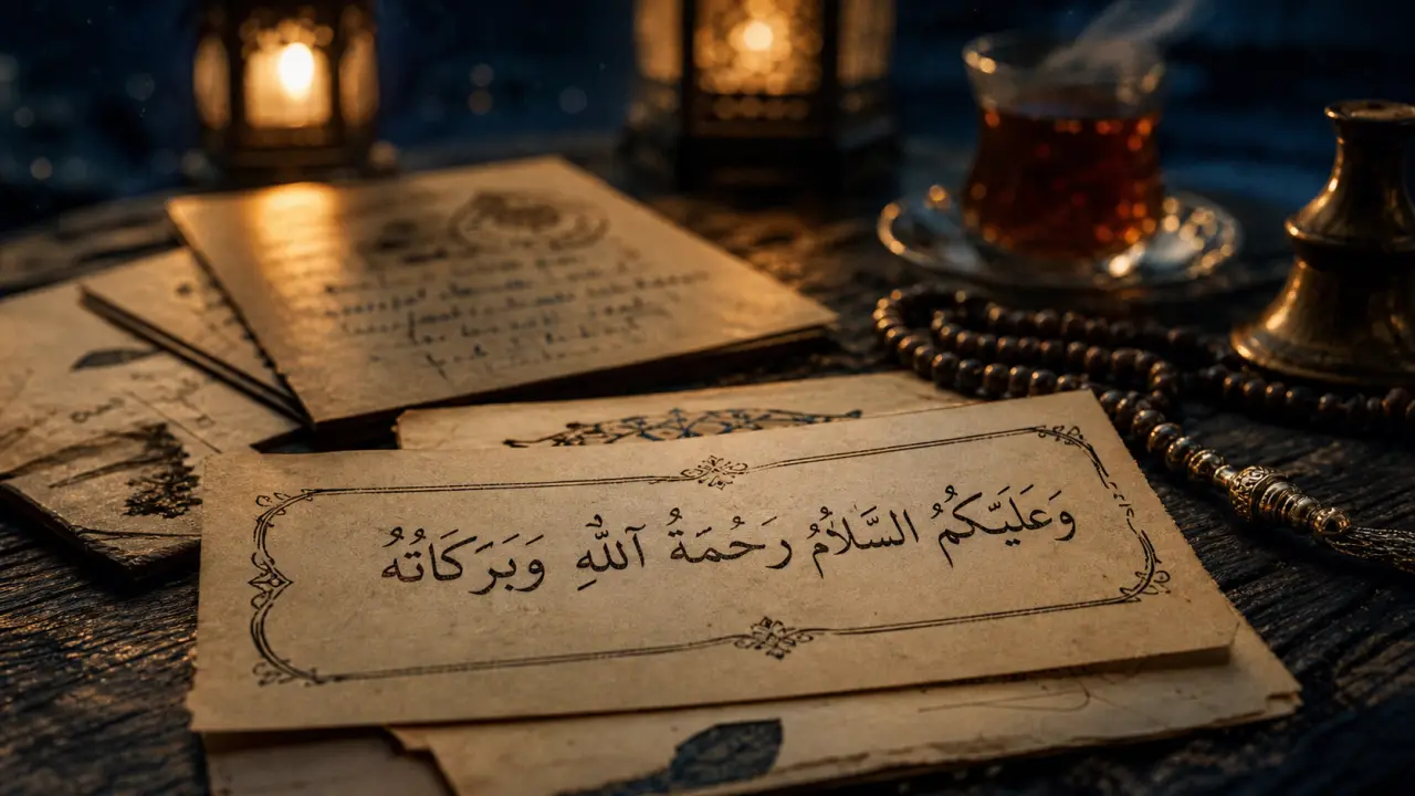 aleykoum salam wa rahmatullah wa barakatuh, salutation en arabe avec calligraphie