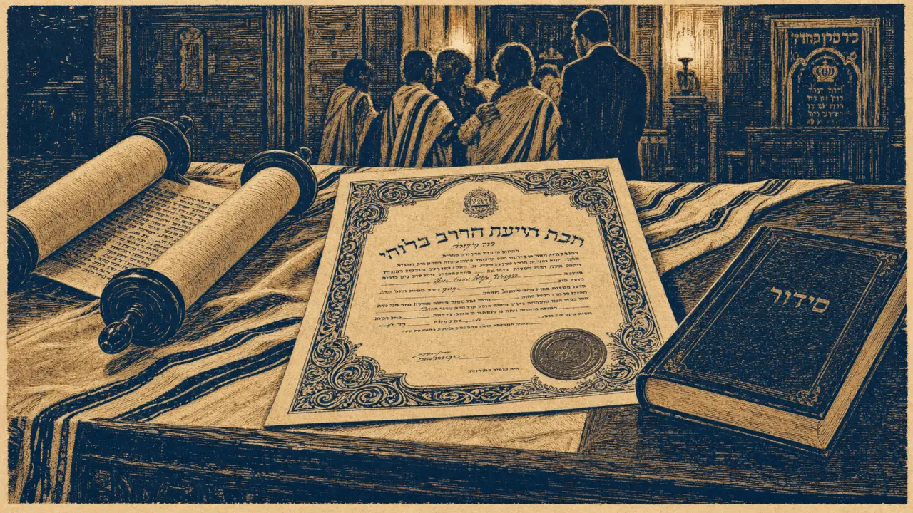 Bapteme juif : brit milah et nomination, certificat et rouleau de Torah