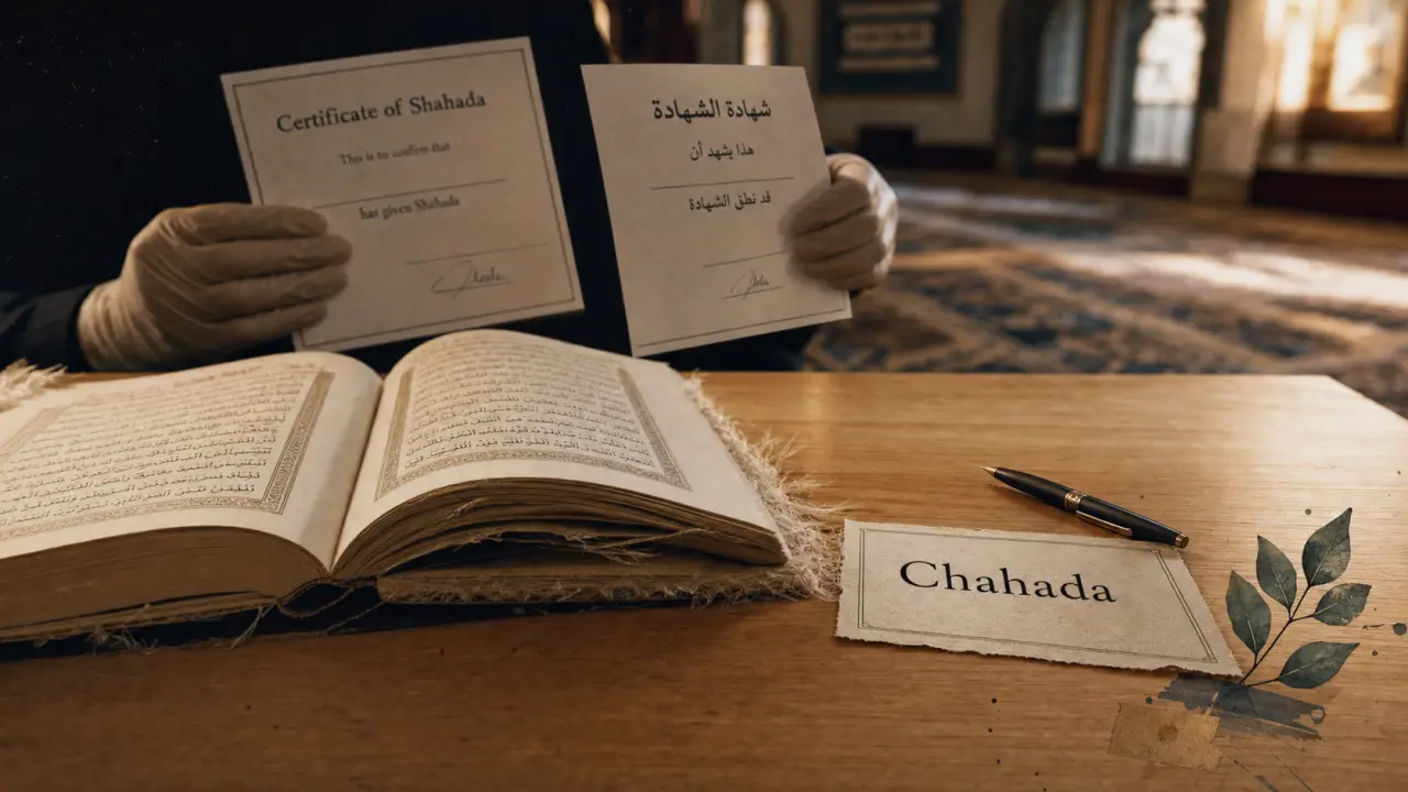 Conversion islam : Chahada et témoins, Coran et documents