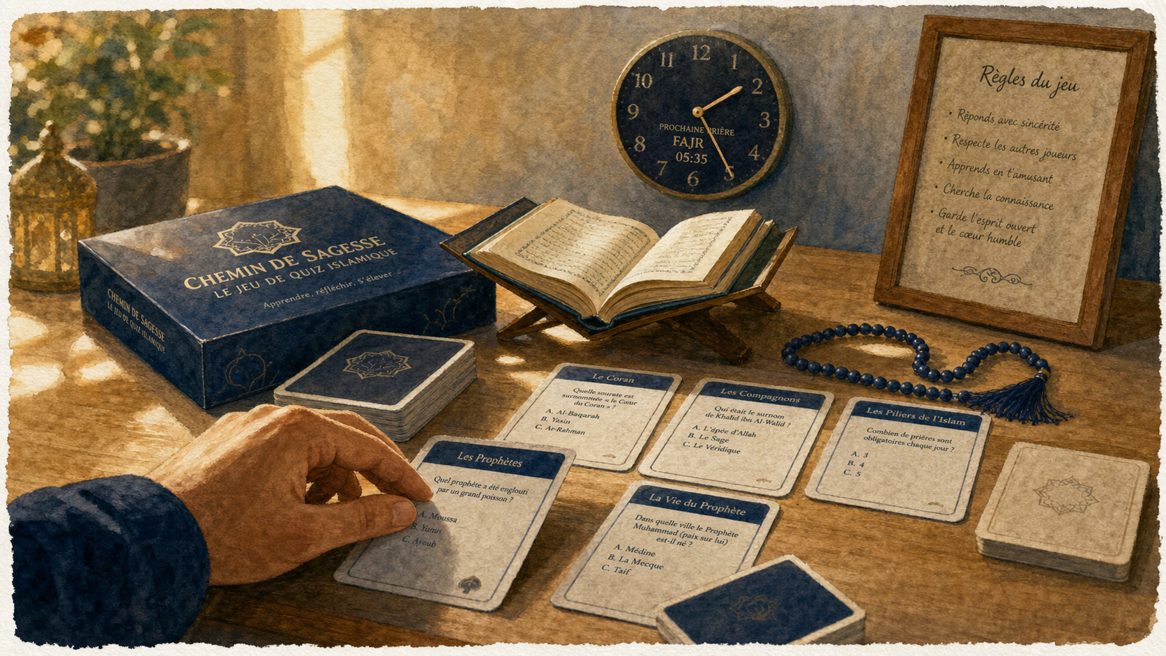 Les jeux autorisés en islam, critères avant de jouer : table, Coran et règles